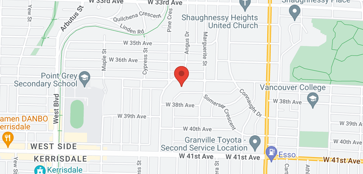 map of 1778 W 37TH AVENUE